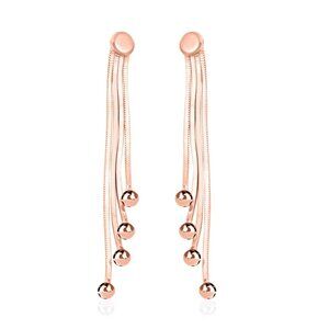 Earrings in 14K Rose Gold Over Sterling Silver 2.50 Grams - NEW - 1.77 in L